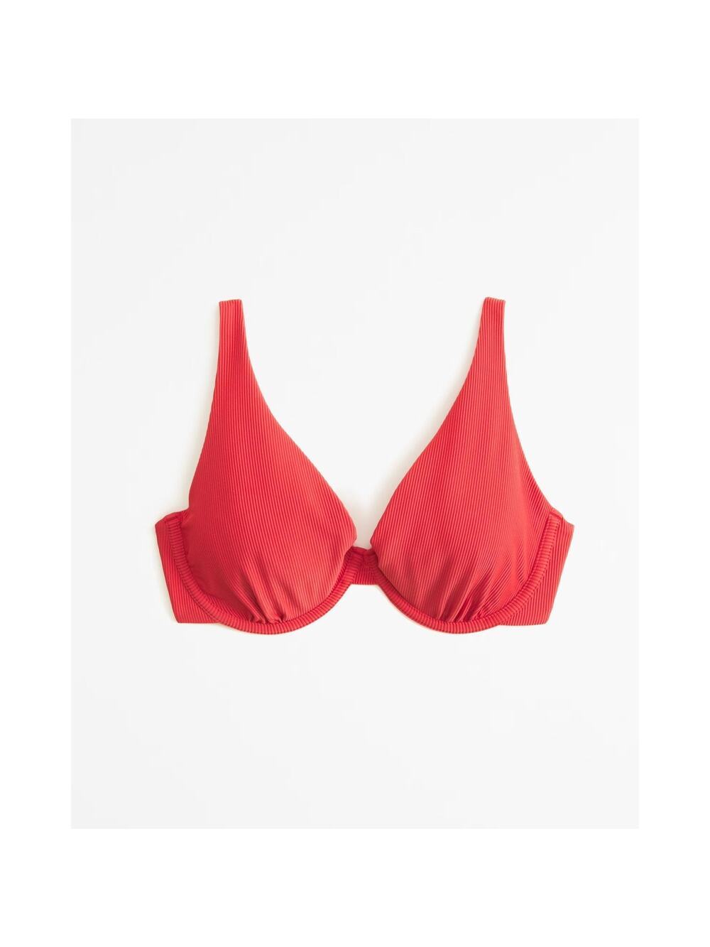 NWT Abercrombie & Fitch Curve Love High Apex Underwire Bikini Top Red Size 2XS
